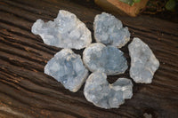 Natural Blue Celestite Crystal Specimens  x 6 From Sakoany, Madagascar