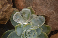 Polished Mini Clear Quartz Hearts  - Sold per 10 pc - From Madagascar - TopRock