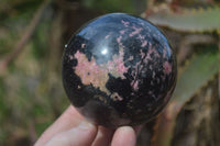 Polished Rhodonite Spheres x 2 From Ambindavato, Madagascar