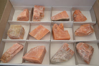 Natural New Sunset Orange Calcite Specimens  x 12 From Spitzkop, Namibia