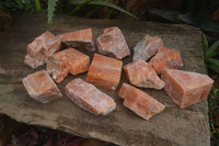 Natural New Sunset Orange Calcite Specimens  x 12 From Spitzkop, Namibia