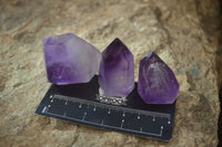 Polished Small Window Amethyst Points x 12 From Ankazobe, Madagascar