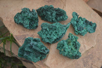 Natural Chatoyant Silky Malachite Specimens  x 6 From Kasompe, Congo - Toprock Gemstones and Minerals 