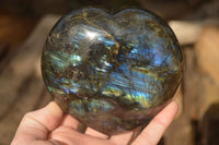 Polished  Large Puffy Labradorite Heart  x 1 From Tulear, Madagascar