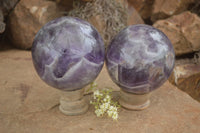 Polished Smokey Amethyst Spheres  x 2 From Madagascar - TopRock