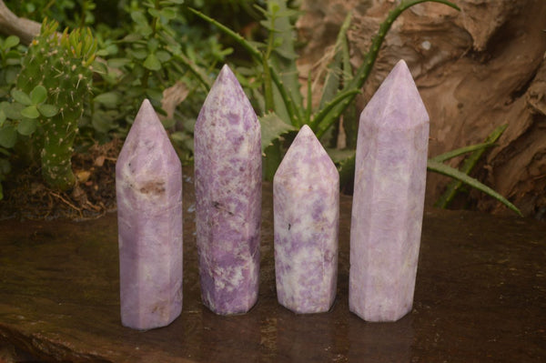 Polished  Purple Lepidolite Points  x 4 From Zimbabwe