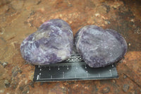 Polished Purple Lepidolite  Hearts  x 6 From Madagascar - Toprock Gemstones and Minerals 