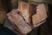 Natural New Sunset Orange Calcite Specimens  x 12 From Spitzkop, Namibia