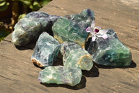 Natural Stone Sealed Watermelon Fluorite Cobbed Pieces  x 5 From Uis, Namibia - TopRock