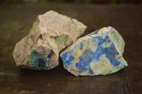 Natural Azurite & Malachite On Dolomite Specimens  x 12 From Kaokoveld, Namibia - Toprock Gemstones and Minerals 