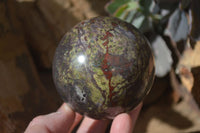 Polished Bastite Dragon Blood Stone Spheres  x 2 From Tshipise, South Africa