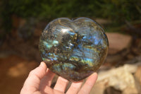 Polished  Large Puffy Labradorite Heart  x 1 From Tulear, Madagascar