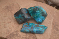 Polished Blue Shattuckite Free Forms  x 3 From Namibia