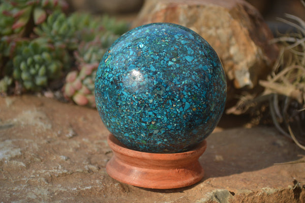 Polished Conglomerate Chrysocolla Sphere  x 1 From Congo