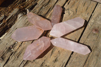 Polished Stunning Double Terminated Gemmy Rose Quartz Points (Various Shades Of Pink) x 6 From Madagascar - TopRock