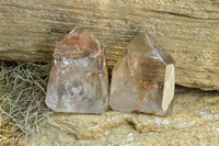 Polished Clear & Smokey Window Quartz Crystals  x 3 From Madagascar - TopRock