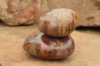 Polished Large Petrified Red Podocarpus Wood Hearts  x 2 From Mahajanga, Madagascar - TopRock