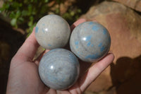 Polished Blue Spotted Spinel Quartz Spheres x 5 From Madagascar