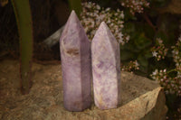 Polished  Purple Lepidolite Points  x 4 From Zimbabwe