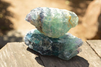 Natural Stone Sealed Watermelon Fluorite Cobbed Pieces  x 5 From Uis, Namibia - TopRock