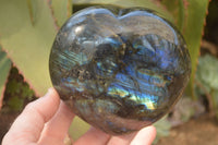 Polished  Large Puffy Labradorite Heart  x 1 From Tulear, Madagascar