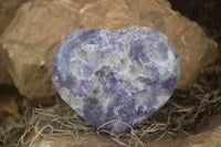 Polished Purple Lepidolite  Hearts  x 6 From Madagascar - Toprock Gemstones and Minerals 