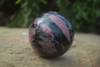 Polished Rhodonite Spheres x 2 From Ambindavato, Madagascar