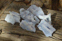 Natural Etched Blue Chalcedony Specimens  x 6 From Nsanje, Malawi