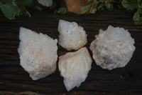 Natural "Cathedral Window" Cascading Candle Quartz Crystals x 4 From Madagascar - Toprock Gemstones and Minerals 