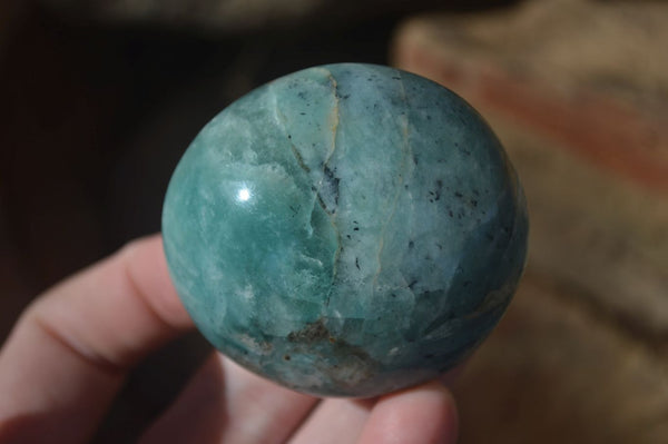 Polished Blue Amazonite Palm Stones  x 12 From Madagascar - Toprock Gemstones and Minerals 