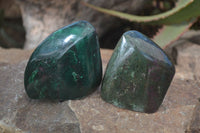 Polished Fluorescent Ruby Corundum In Chrome Verdite Free Forms x 4 From Zimbabwe