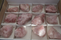 Natural Pink Rose Quartz Cobbed Specimens x 12 From Namibia