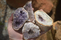 Natural Amethyst & Crystal Centred Geodes  x 12 From Zululand, South Africa - TopRock