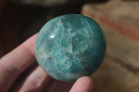 Polished Blue Amazonite Palm Stones  x 12 From Madagascar - Toprock Gemstones and Minerals 