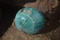 Polished Blue Amazonite Palm Stones  x 12 From Madagascar - Toprock Gemstones and Minerals 