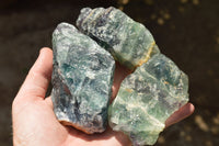 Natural Stone Sealed Watermelon Fluorite Cobbed Pieces  x 5 From Uis, Namibia - TopRock