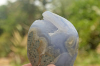 Polished Blue Lace Agate Standing Free Forms  x 3 From Malawi - TopRock