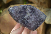 Polished Purple Lepidolite Standing Free Forms  x 4 From Madagascar