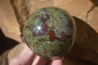 Polished Bastite Dragon Blood Stone Spheres  x 2 From Tshipise, South Africa