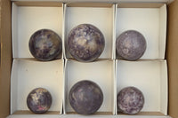 Polished Dark Purple Lepidolite Spheres  x 6 From Madagascar - TopRock