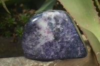 Polished Purple Lepidolite Standing Free Forms  x 4 From Madagascar