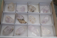 Natural Clear Quartz Crystals With Hints Of Amethyst  x 12 From Brandberg, Namibia - Toprock Gemstones and Minerals 