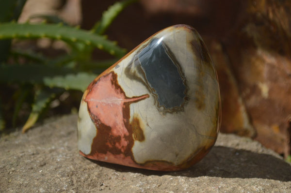 Polished Polychrome Jasper Standing Free Forms  x 3 From Madagascar