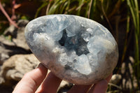 Polished Blue Celestite Egg Geodes  x 2 From Sakoany, Madagascar - TopRock