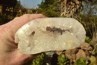 Polished Amethyst Agate Geodes With Crystalline Centres x 3 From Madagascar - TopRock