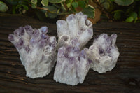 Natural Sugar Amethyst Clusters  x 4 From Solwezi, Zambia