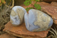 Polished Blue Lace Agate Standing Free Forms  x 3 From Malawi - TopRock