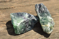 Natural Stone Sealed Watermelon Fluorite Cobbed Pieces  x 5 From Uis, Namibia - TopRock