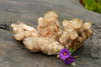 Natural Cascading White Phantom Smokey Quartz Clusters  x 4 From Luena, Congo - TopRock