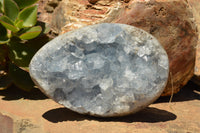 Polished Blue Celestite Egg Geodes  x 2 From Sakoany, Madagascar - TopRock